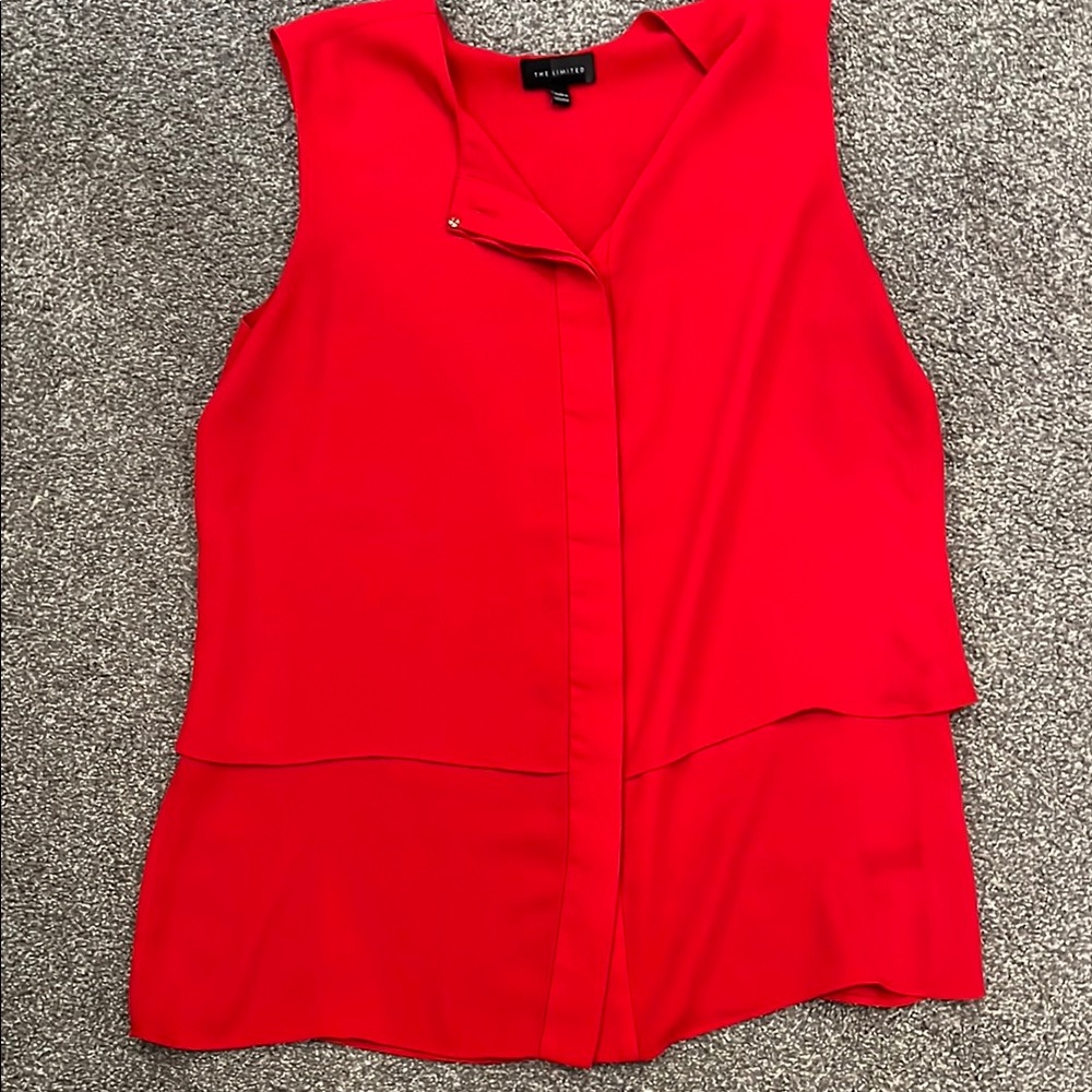 The Limited Vibrant Red Layered Small Blouse